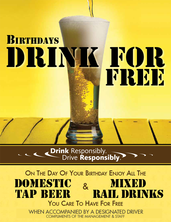 Birthdays Drink For Free